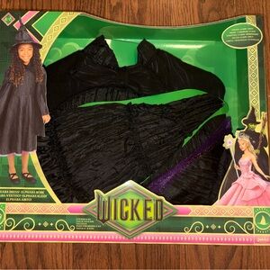 Wicked Elphaba Dress Up Costume Girl's Size 4-6 (Dress Hat Cape) NEW with Tags